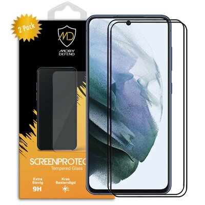2-Pack Samsung Galaxy S21 FE Screenprotectors - MobyDefend Screensavers Met Zwarte Randen - Gehard Glas 