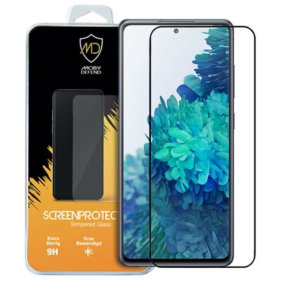 Samsung Galaxy S20 FE screenprotector - MobyDefend Screensaver Met Zwarte Randen - Gehard Glas 