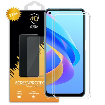 2-Pack Oppo A76 Screenprotectors - MobyDefend Case-Friendly Screensavers - Gehard Glas