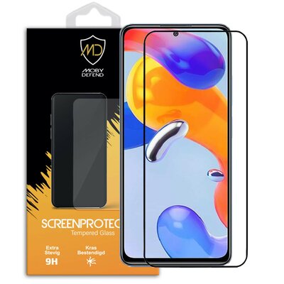 Xiaomi Redmi Note 11 Pro / Note 11 Pro 5G / Note 11 Pro+ Screenprotector - MobyDefend Screensaver Met Zwarte Randen - Gehard Glas