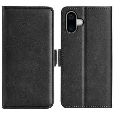iPhone 16 Plus Hoesje - MobyDefend Luxe Wallet Book Case (Sluiting Zijkant) - Zwart