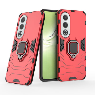 Oppo A80 5G Hoesje - MobyDefend Dubbelgelaagde Pantsercase Met Standaard - Rood