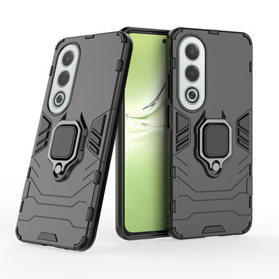 Oppo A80 5G Hoesje - MobyDefend Dubbelgelaagde Pantsercase Met Standaard - Zwart