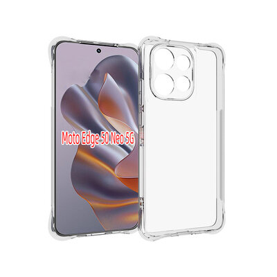 Motorola Edge 50 Neo Hoesje - MobyDefend Transparante Shockproof TPU Backcover - Verstevigde Hoeken - Volledig Doorzichtig
