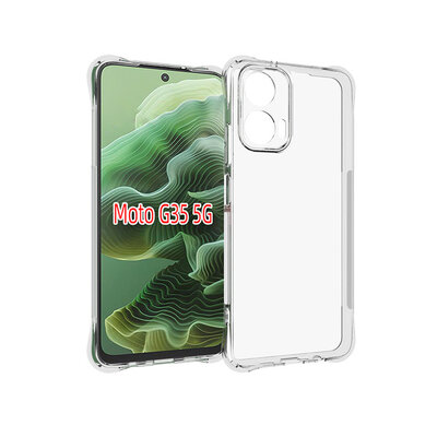 Motorola Moto G35 Hoesje - MobyDefend Transparante Shockproof TPU Backcover - Verstevigde Hoeken - Volledig Doorzichtig