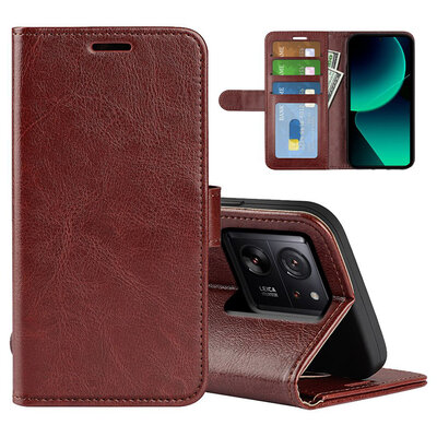 Xiaomi 13T / 13T Pro Hoesje - MobyDefend Wallet Book Case (Sluiting Achterkant) - Bruin