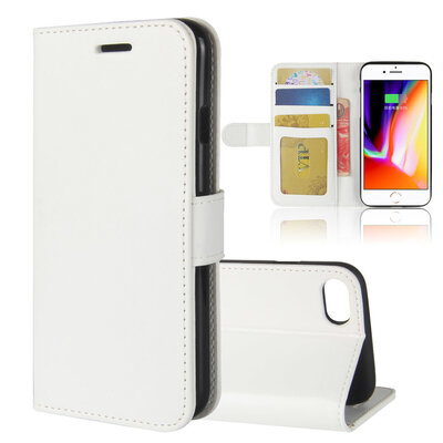 Apple iPhone SE (2020/2022) / iPhone 7 / iPhone 8 Hoesje - MobyDefend Wallet Book Case (Sluiting Achterkant) - Wit