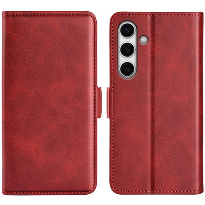 Samsung Galaxy S24 FE Hoesje - MobyDefend Luxe Wallet Book Case (Sluiting Zijkant) - Rood