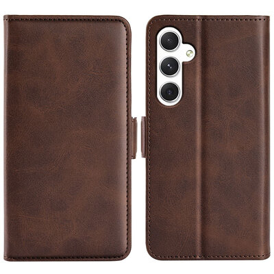 Samsung Galaxy S24 Hoesje - MobyDefend Luxe Wallet Book Case (Sluiting Zijkant) - Bruin