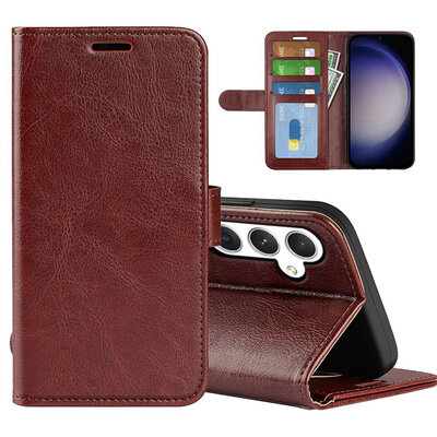 Samsung Galaxy S24 Hoesje - MobyDefend Wallet Book Case (Sluiting Achterkant) - Bruin