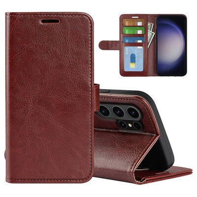 Samsung Galaxy S24 Ultra Hoesje - MobyDefend Wallet Book Case (Sluiting Achterkant) - Bruin