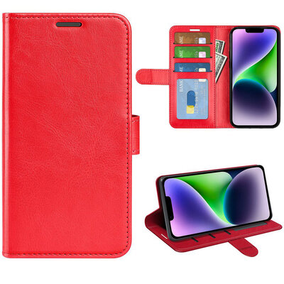 iPhone 15 Plus Hoesje - MobyDefend Wallet Book Case (Sluiting Achterkant) - Rood