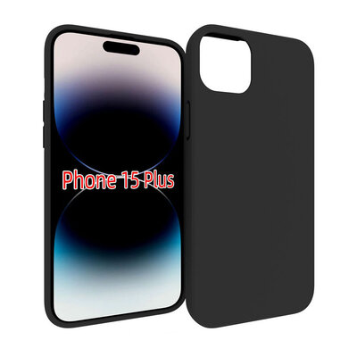 iPhone 15 Plus Hoesje - MobyDefend TPU Backcover - Mat Zwart