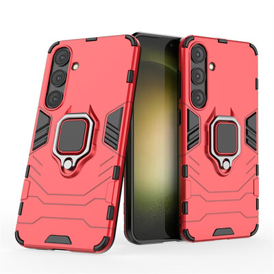 Samsung Galaxy S24 Plus (S24+) Hoesje - MobyDefend Dubbelgelaagde Pantsercase Met Standaard - Rood
