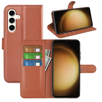 Samsung Galaxy S24 Plus (S24+) Hoesje - MobyDefend Kunstleren Wallet Book Case (Sluiting Voorkant) - Bruin