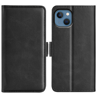 iPhone 14 Hoesje - MobyDefend Luxe Wallet Book Case (Sluiting Zijkant) - Zwart