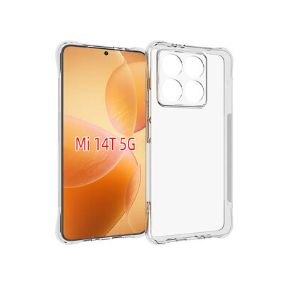 Xiaomi 14T Hoesje - MobyDefend Transparante Shockproof TPU Backcover - Verstevigde Hoeken - Volledig Doorzichtig