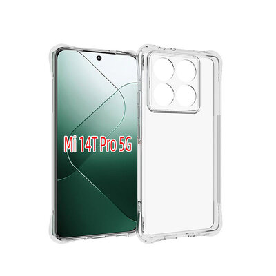 Xiaomi 14T Pro Hoesje - MobyDefend Transparante Shockproof TPU Backcover - Verstevigde Hoeken - Volledig Doorzichtig