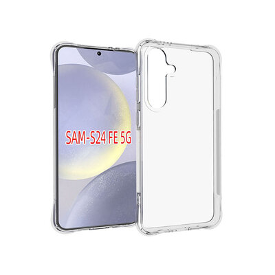 Samsung Galaxy S24 FE Hoesje - MobyDefend Transparante Shockproof TPU Backcover - Verstevigde Hoeken - Volledig Doorzichtig
