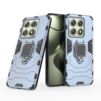 Xiaomi 14T Hoesje - MobyDefend Dubbelgelaagde Pantsercase Met Standaard - Blauw