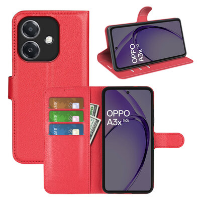 Oppo A60 5G / A40 / A40m Hoesje - MobyDefend Kunstleren Wallet Book Case (Sluiting Voorkant) - Rood