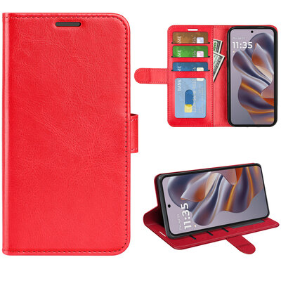 Motorola Edge 50 Neo Hoesje - MobyDefend Wallet Book Case (Sluiting Achterkant) - Rood