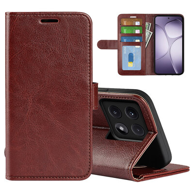 Xiaomi 14T Pro Hoesje - MobyDefend Wallet Book Case (Sluiting Achterkant) - Bruin