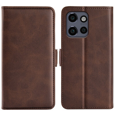 Motorola Edge 50 Neo Hoesje - MobyDefend Luxe Wallet Book Case (Sluiting Zijkant) - Bruin