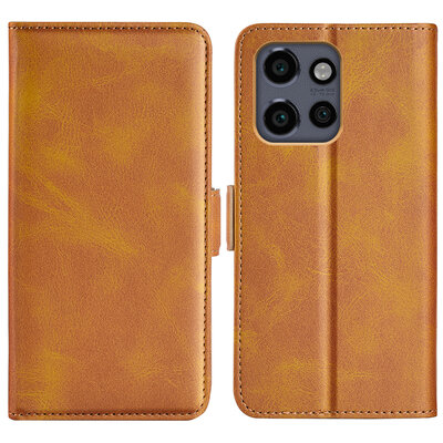 Motorola Edge 50 Neo Hoesje - MobyDefend Luxe Wallet Book Case (Sluiting Zijkant) - Lichtbruin