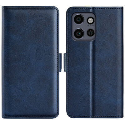 Motorola Edge 50 Neo Hoesje - MobyDefend Luxe Wallet Book Case (Sluiting Zijkant) - Blauw