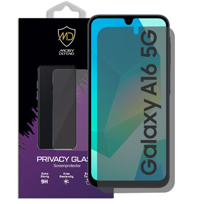 MobyDefend Samsung Galaxy A16 Screenprotector - HD Privacy Glass Screensaver