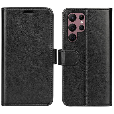 Samsung Galaxy S23 Ultra Hoesje - MobyDefend Wallet Book Case (Sluiting Achterkant) - Zwart