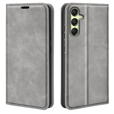 Samsung Galaxy A16 Hoesje - MobyDefend Luxe Wallet Bookcase (Magnetische Sluiting) - Grijs