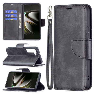 Samsung Galaxy S22 Hoesje - MobyDefend Wallet Book Case Met Koord - Zwart