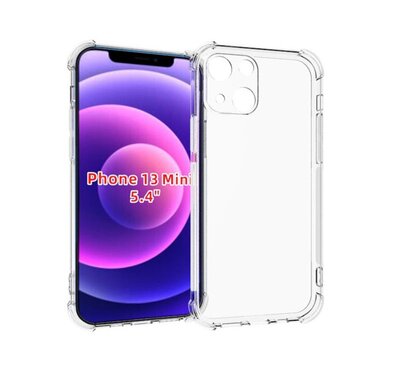 iPhone 13 Mini Hoesje - MobyDefend Transparante Shockproof TPU Backcover - Verstevigde Hoeken - Volledig Doorzichtig