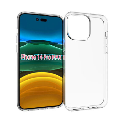 iPhone 14 Pro Max Hoesje - MobyDefend Transparante TPU Backcover - Volledig Doorzichtig