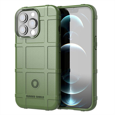 iPhone 13 Pro Hoesje - Mobydefend Rugged Shield TPU Backcover - Groen