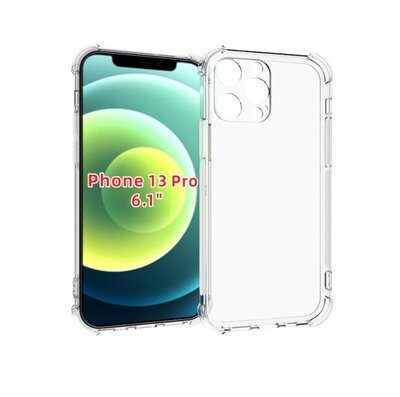 iPhone 13 Pro Hoesje - MobyDefend Transparante Shockproof TPU Backcover - Verstevigde Hoeken - Volledig Doorzichtig