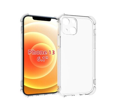 iPhone 13 Hoesje - MobyDefend Transparante Shockproof TPU Backcover - Verstevigde Hoeken - Volledig Doorzichtig