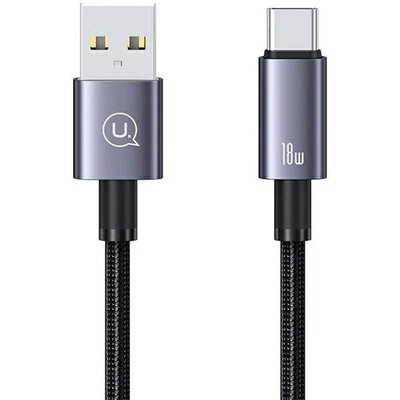 USAMS USB-A naar USB-C kabel - 0,25 Meter - Zwart