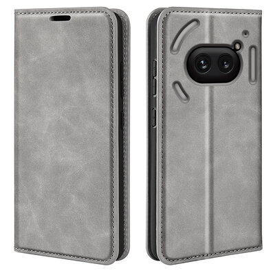 Nothing Phone (2a) / Nothing Phone (2a) Plus Hoesje - Luxe Wallet Bookcase (Magnetische Sluiting) - Grijs