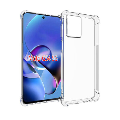 Motorola Moto G54 Hoesje - MobyDefend Transparante Shockproof TPU Backcover - Verstevigde Hoeken - Volledig Doorzichtig