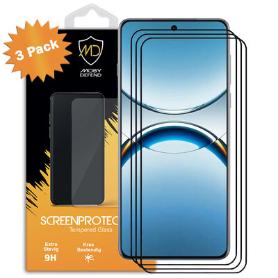 3-Pack Oppo Find X8 Pro Screenprotectors - MobyDefend Screensavers Met Zwarte Randen - Gehard Glas 