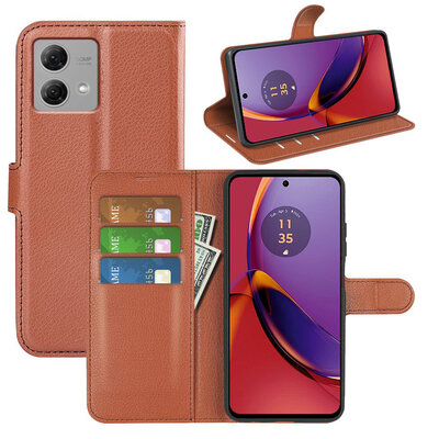 Motorola Moto G84 Hoesje - MobyDefend Kunstleren Wallet Book Case (Sluiting Voorkant) - Bruin