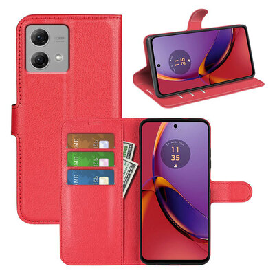 Motorola Moto G84 Hoesje - MobyDefend Kunstleren Wallet Book Case (Sluiting Voorkant) - Rood