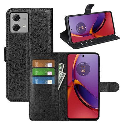 Motorola Moto G84 Hoesje - MobyDefend Kunstleren Wallet Book Case (Sluiting Voorkant) - Zwart