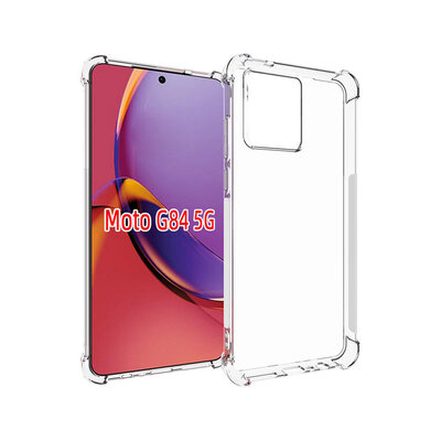 Motorola Moto G84 Hoesje - MobyDefend Transparante Shockproof TPU Backcover - Verstevigde Hoeken - Volledig Doorzichtig