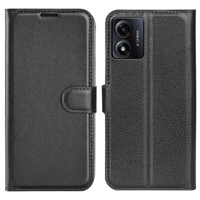 Motorola Moto E13 Hoesje - MobyDefend Kunstleren Wallet Book Case (Sluiting Voorkant) - Zwart