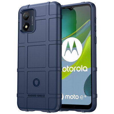 Motorola Moto E13 Hoesje - Mobydefend Rugged Shield TPU Backcover - Blauw