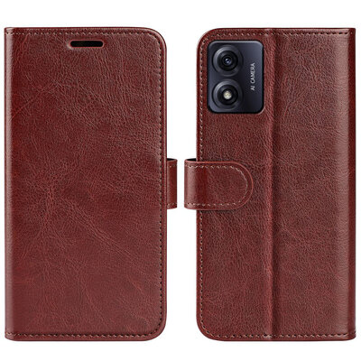 Motorola Moto E13 Hoesje - MobyDefend Wallet Book Case (Sluiting Achterkant) - Bruin